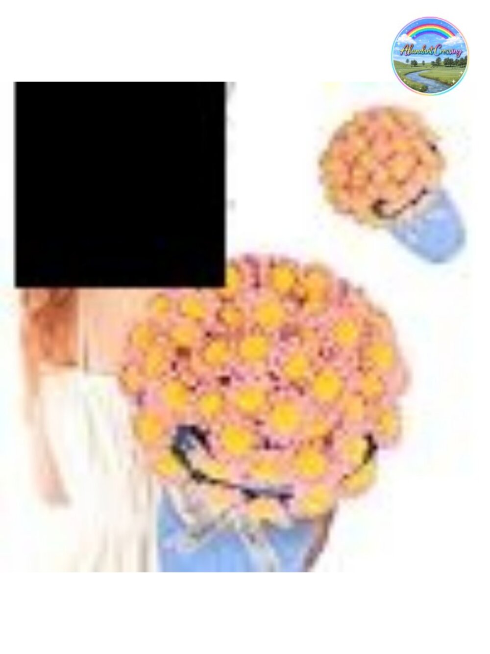 LOKOZ Crochet Flower Bouquet Knitted Daisy Blanket 63 In